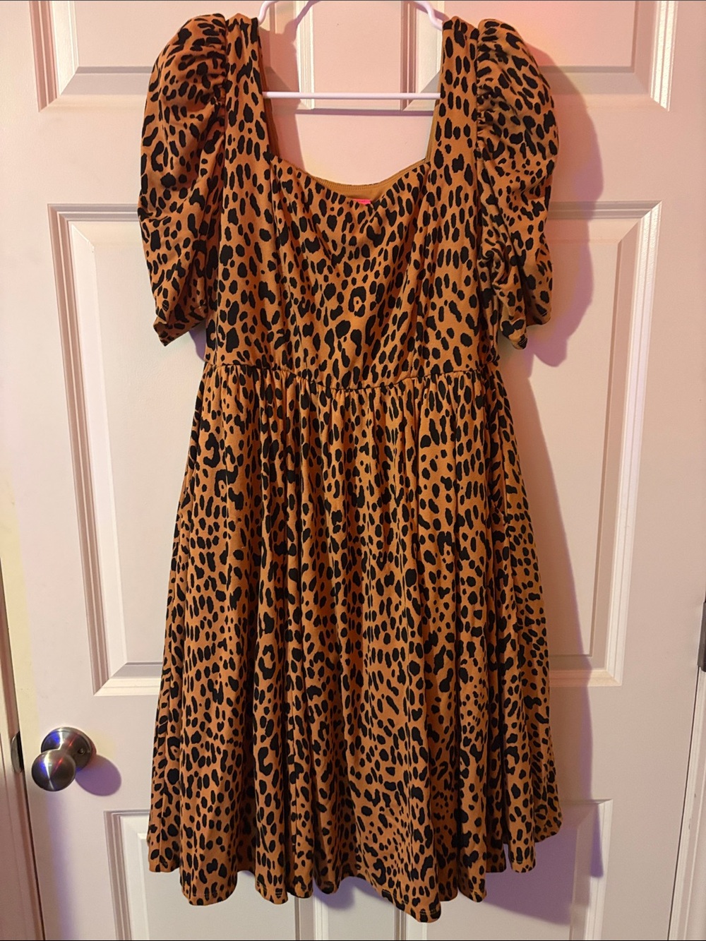 Torrid x Betsey Johnson Brown Leopard Print Puff Sleeve Dress